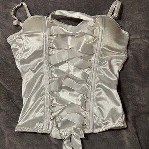 White Satin Corset Top